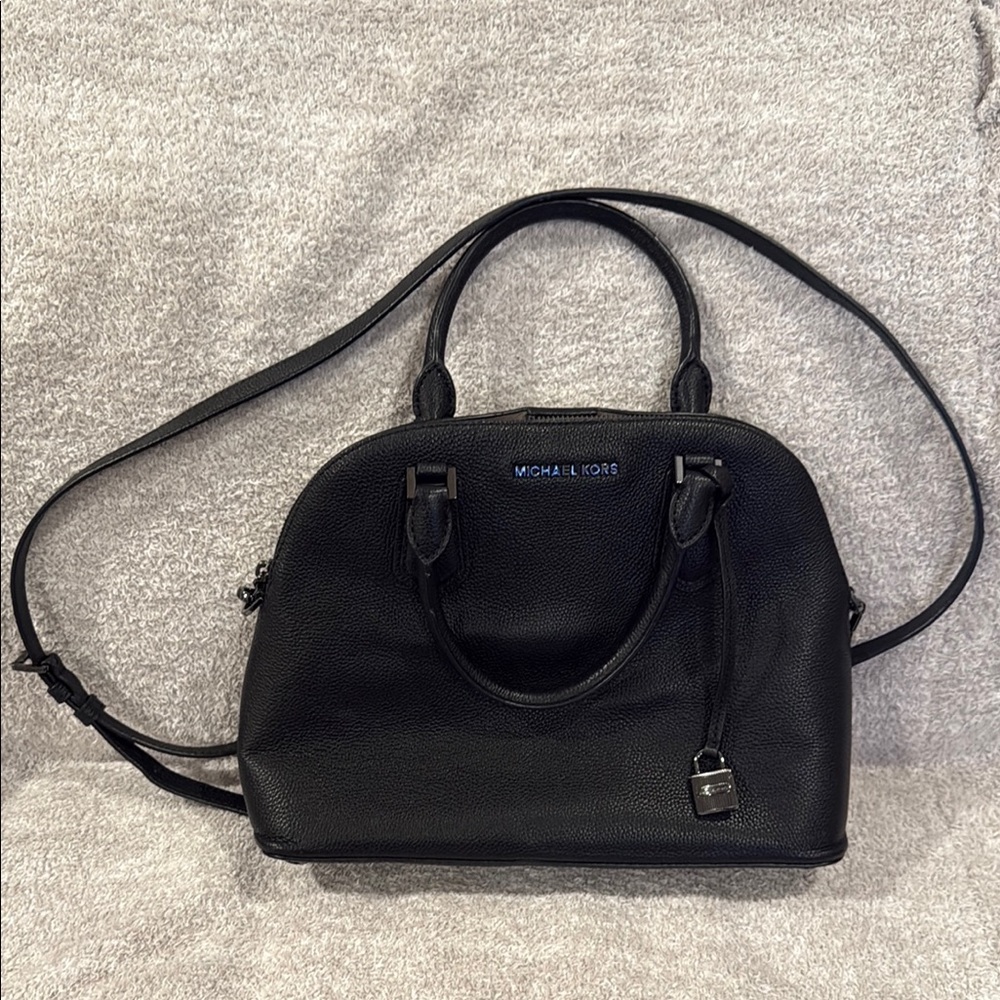 Michael Kors Black Satchel with Dome Shape and Adjustable Strap